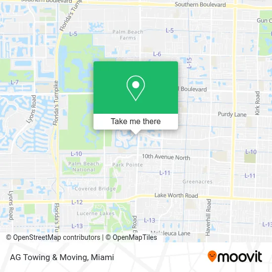 AG Towing & Moving map