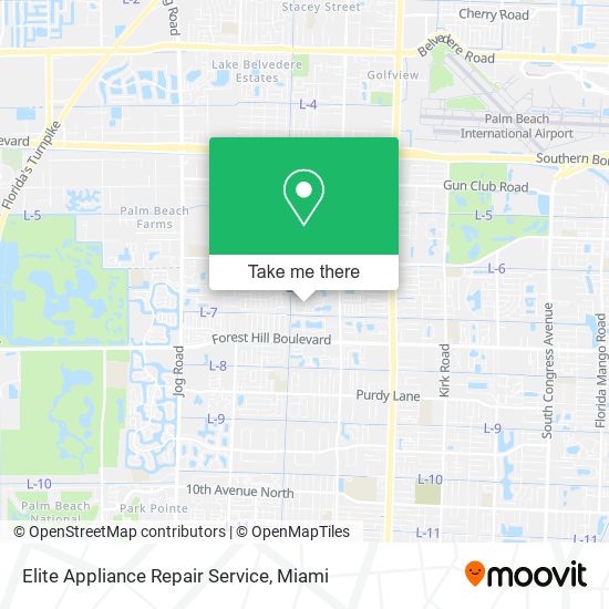 Mapa de Elite Appliance Repair Service