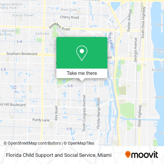 Florida Child Support and Social Service map