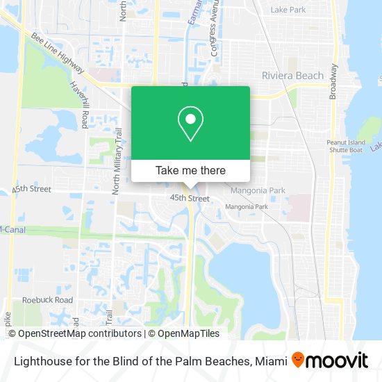 Lighthouse for the Blind of the Palm Beaches map
