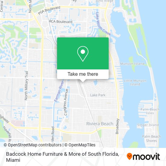 Badcock Home Furniture & More of South Florida map