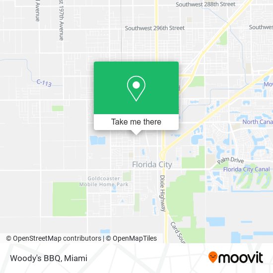 Woody's BBQ map