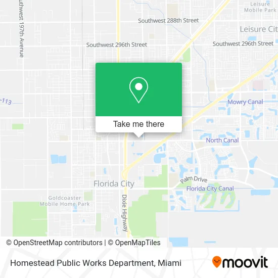 Homestead Public Works Department map