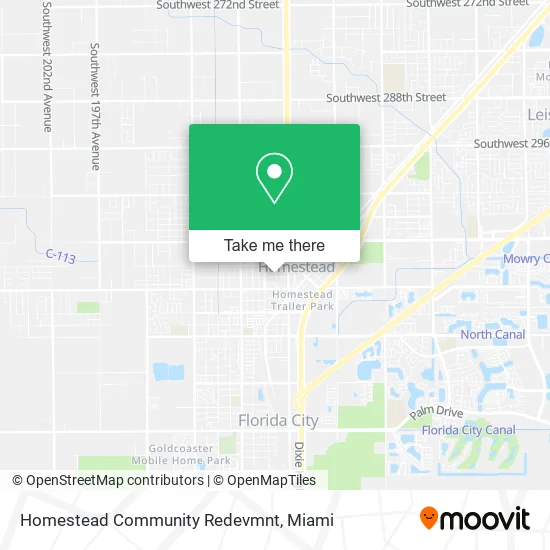 Homestead Community Redevmnt map
