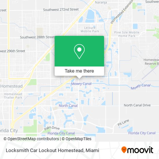 Locksmith Car Lockout Homestead map