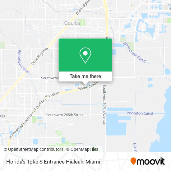 Florida's Tpke S Entrance Hialeah map