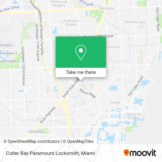Cutler Bay Paramount Locksmith map