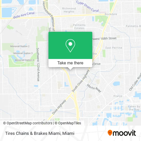 Tires Chains & Brakes Miami map