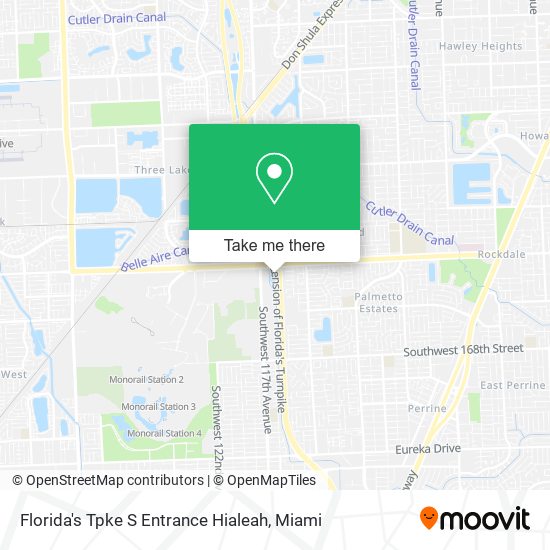 Florida's Tpke S Entrance Hialeah map