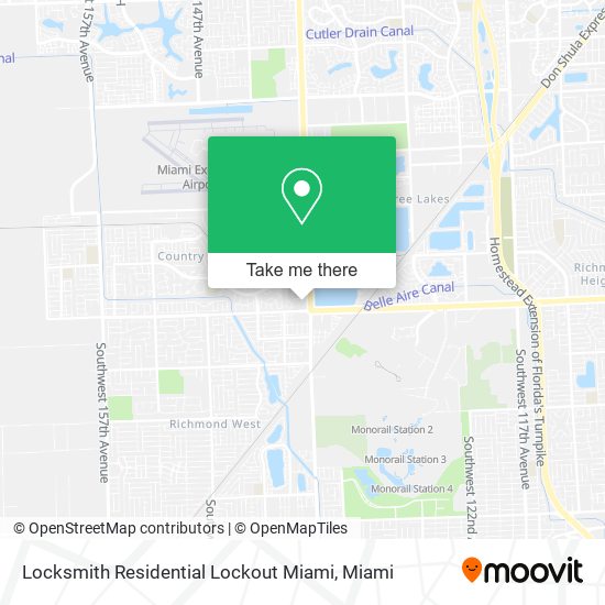 Locksmith Residential Lockout Miami map
