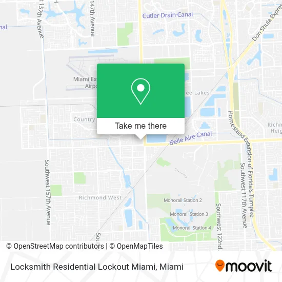 Locksmith Residential Lockout Miami map
