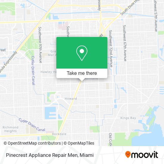 Mapa de Pinecrest Appliance Repair Men