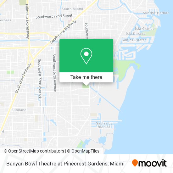 Banyan Bowl Theatre at Pinecrest Gardens map