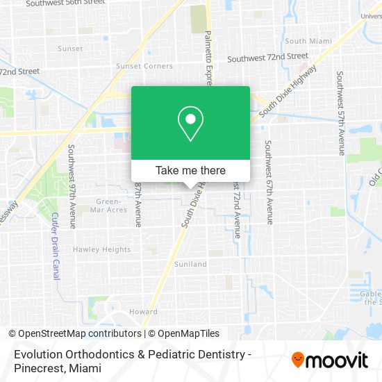 Mapa de Evolution Orthodontics & Pediatric Dentistry - Pinecrest