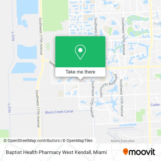 Mapa de Baptist Health Pharmacy West Kendall