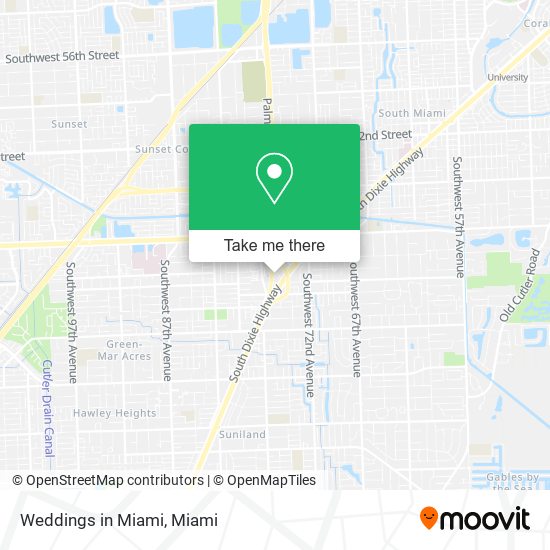 Weddings in Miami map