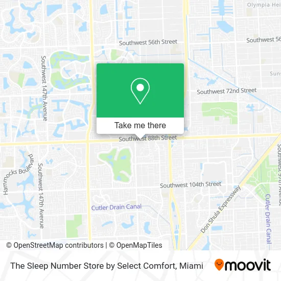The Sleep Number Store by Select Comfort map