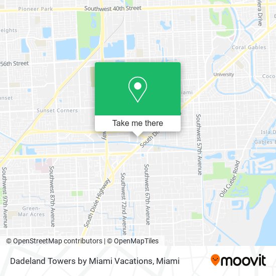 Dadeland Towers by Miami Vacations map