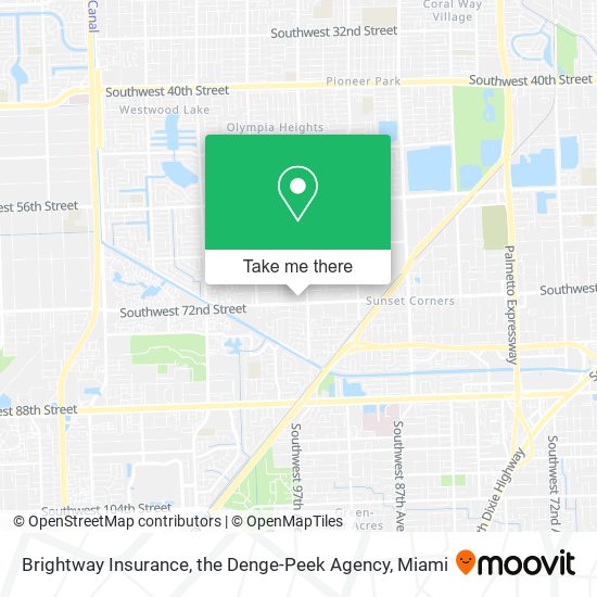 Brightway Insurance, the Denge-Peek Agency map