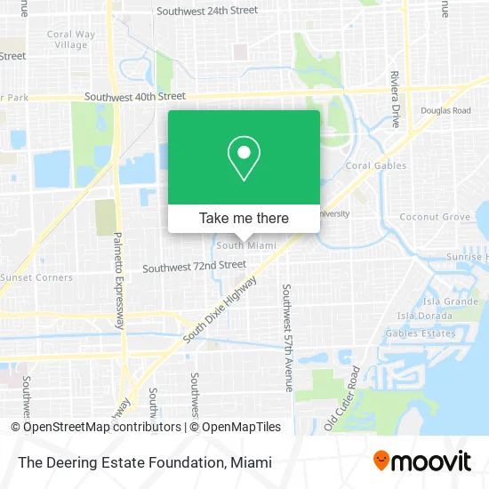 The Deering Estate Foundation map