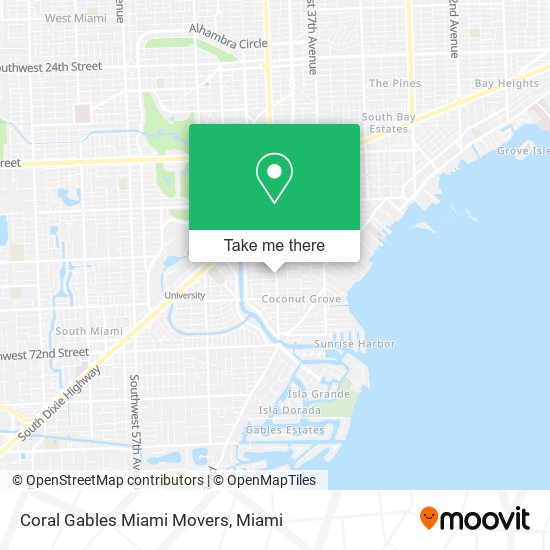 Mapa de Coral Gables Miami Movers