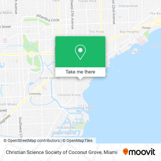 Christian Science Society of Coconut Grove map