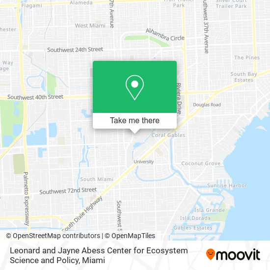 Leonard and Jayne Abess Center for Ecosystem Science and Policy map