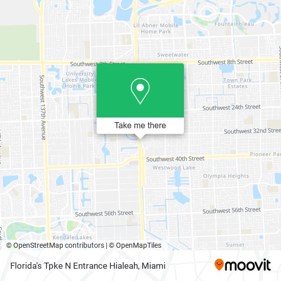 Florida's Tpke N Entrance Hialeah map