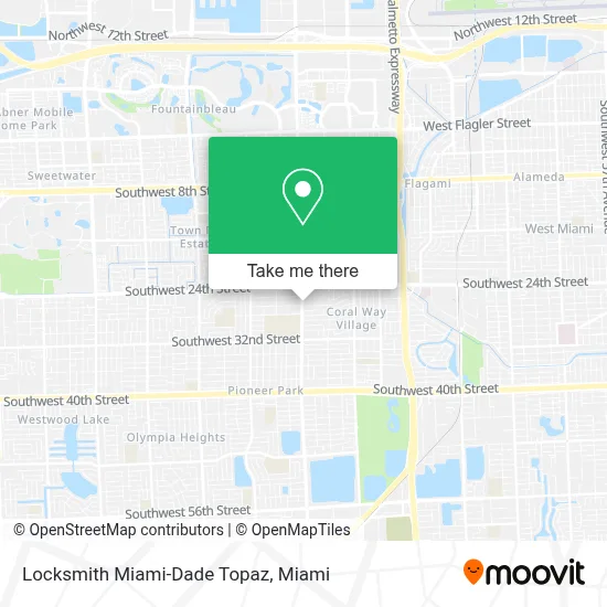 Locksmith Miami-Dade Topaz map