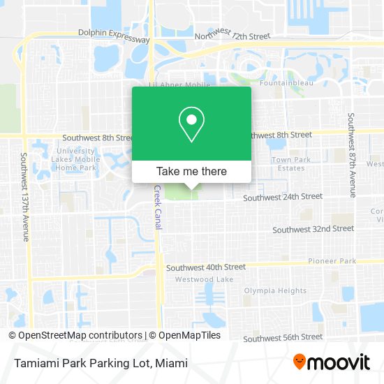 Tamiami Park Parking Lot map