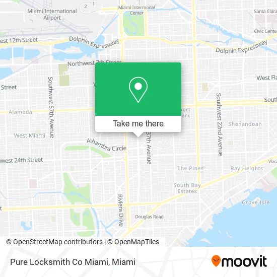 Pure Locksmith Co Miami map