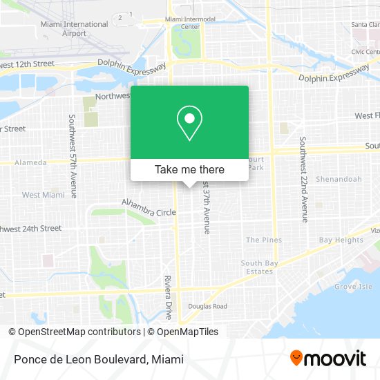 Mapa de Ponce de Leon Boulevard