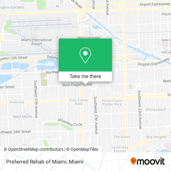 Preferred Rehab of Miami map