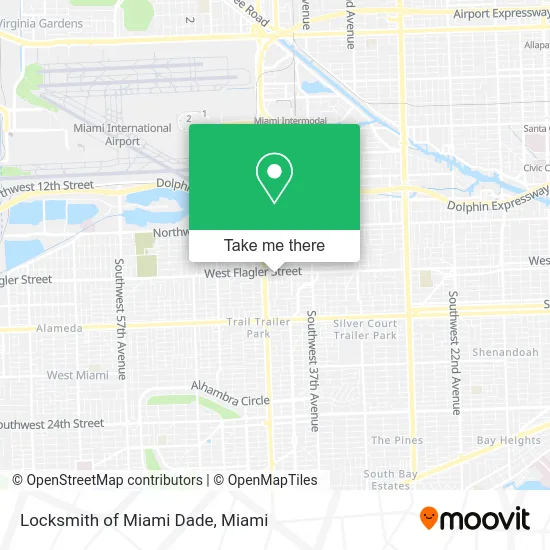 Locksmith of Miami Dade map