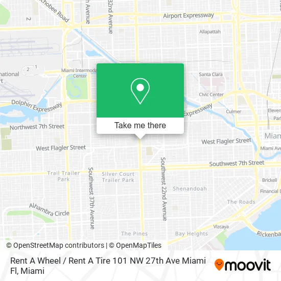 Rent A Wheel / Rent A Tire 101 NW 27th Ave Miami Fl map