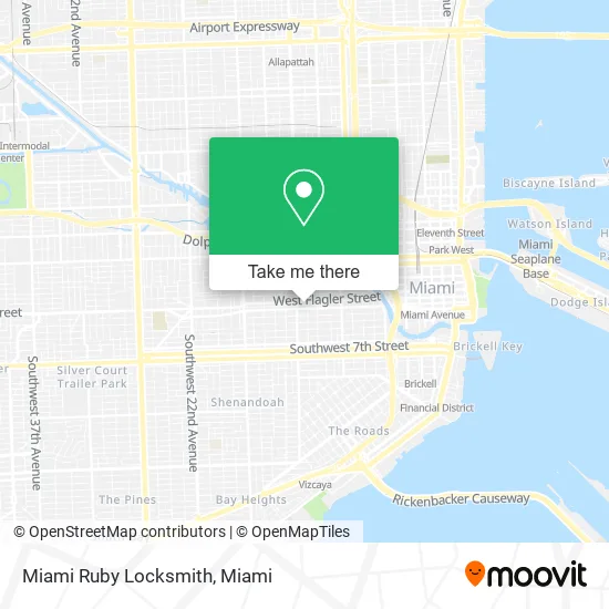 Mapa de Miami Ruby Locksmith