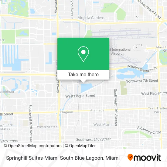 Springhill Suites-Miami South Blue Lagoon map