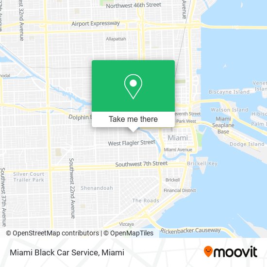 Mapa de Miami Black Car Service