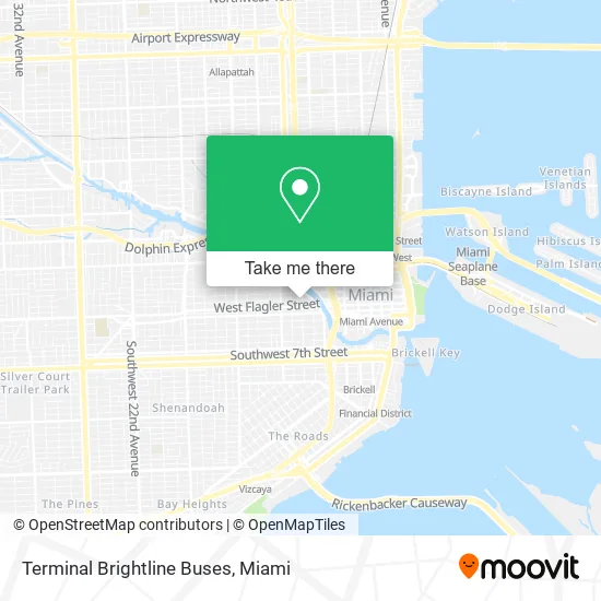 Terminal Brightline Buses map