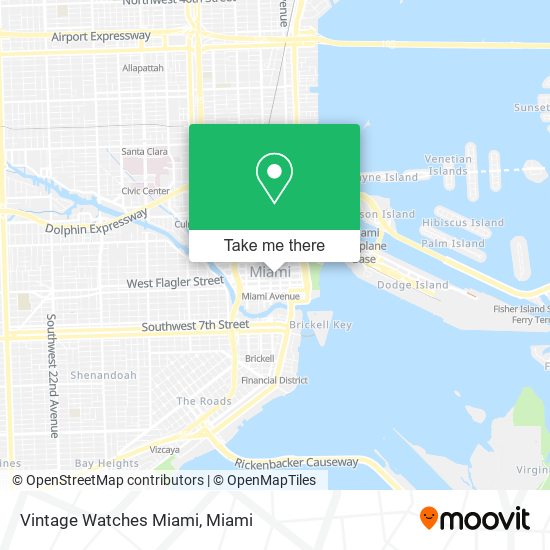 Vintage Watches Miami map