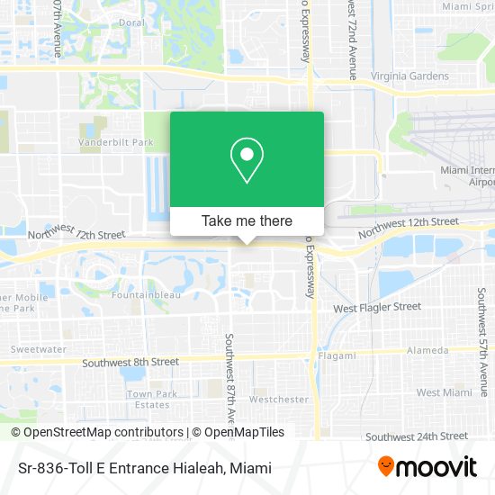 Sr-836-Toll E Entrance Hialeah map