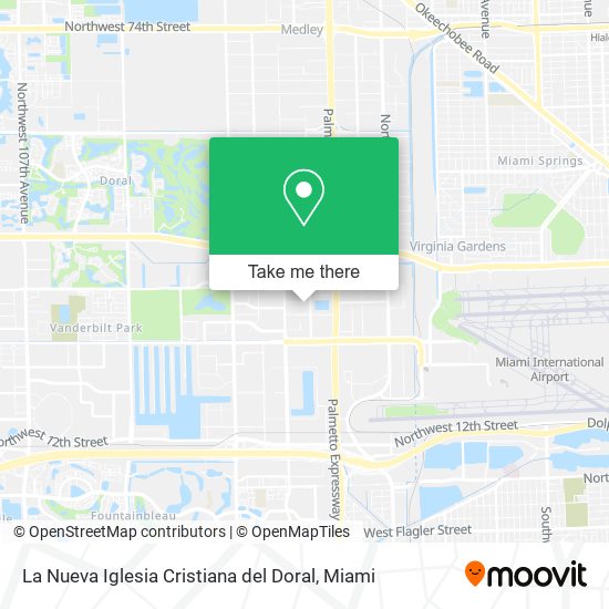 Mapa de La Nueva Iglesia Cristiana del Doral