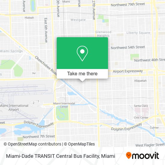 Miami-Dade TRANSIT Central Bus Facility map