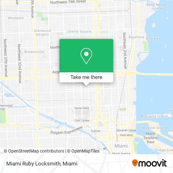 Mapa de Miami Ruby Locksmith