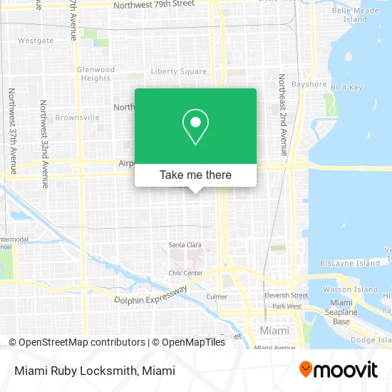 Mapa de Miami Ruby Locksmith