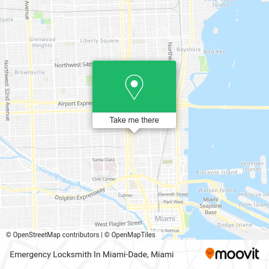 Emergency Locksmith In Miami-Dade map