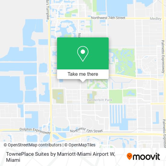 Mapa de TownePlace Suites by Marriott-Miami Airport W