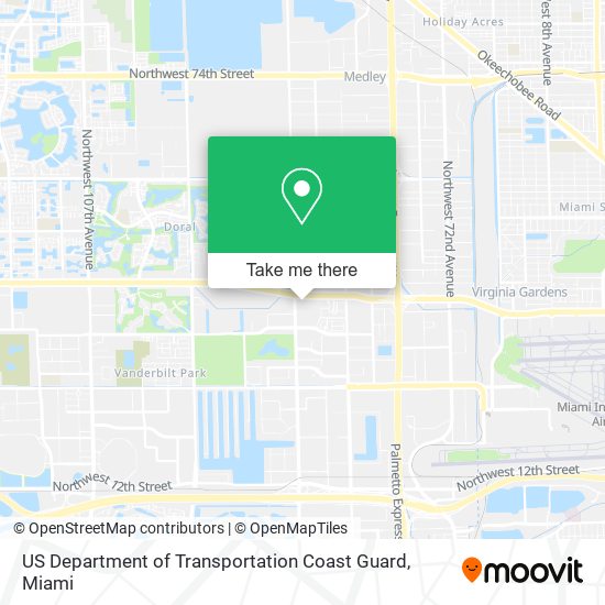 Mapa de US Department of Transportation Coast Guard