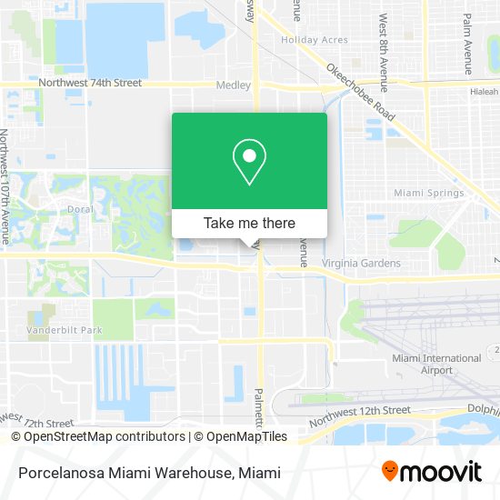 Porcelanosa Miami Warehouse map
