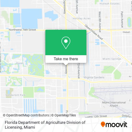 Florida Department of Agriculture Division of Licensing map